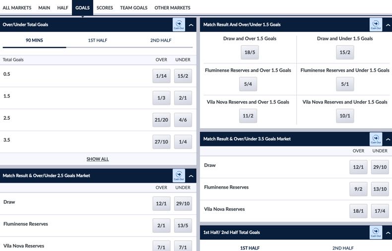 Nil nil goals betting