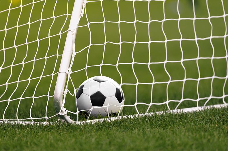 Football in net