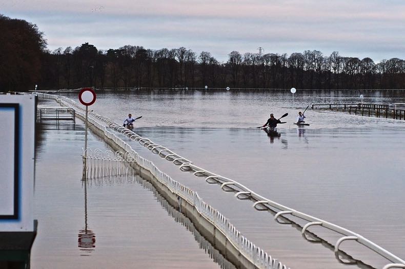 Serious flooding at Worcester Racecourse
