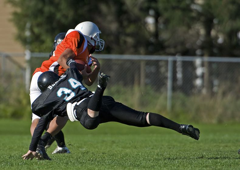 American football action shot