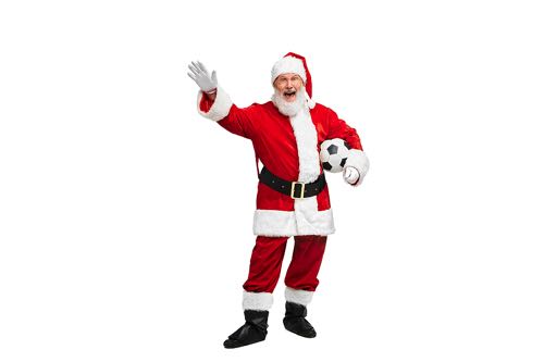 Santa Claus with soccer ball