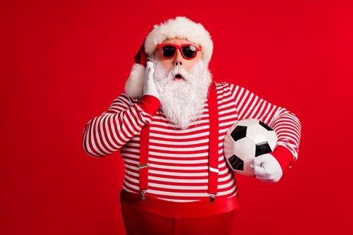 Santa with a football