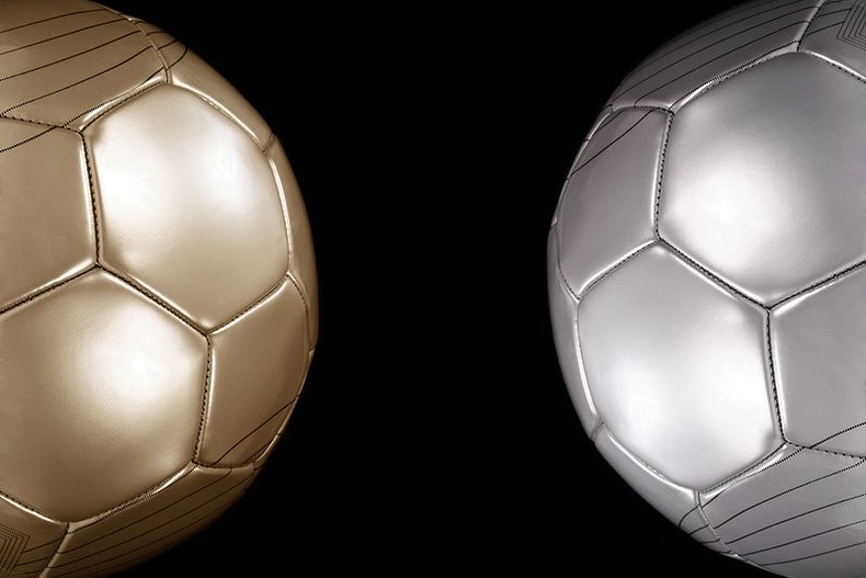 Gold and Silver Footballs