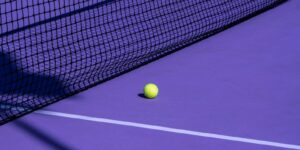 Purple Tennis Court and Net