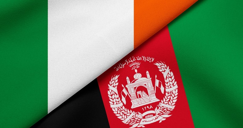 Flags of Ireland and Afghanistan